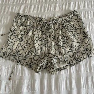 snakeskin chiffon drawstring shorts size medium